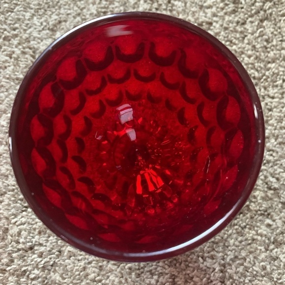 Vintage Fenton Ruby Thumbprint Water Goblet - Picture 4 of 5